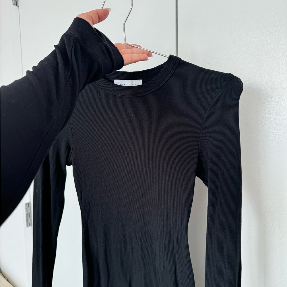 Black Long Sleeve Slim Dress